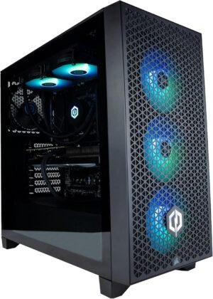 CyberPowerPC Luxe Gaming PC – AMD Ryzen 7 7800X3D, Nvidia RTX 4070 Super 12GB, 32GB RAM, 1TB NVMe SSD, 650W 80+ PSU, Wi-Fi, Liquid Cooling, Windows 11, 3000D RGB