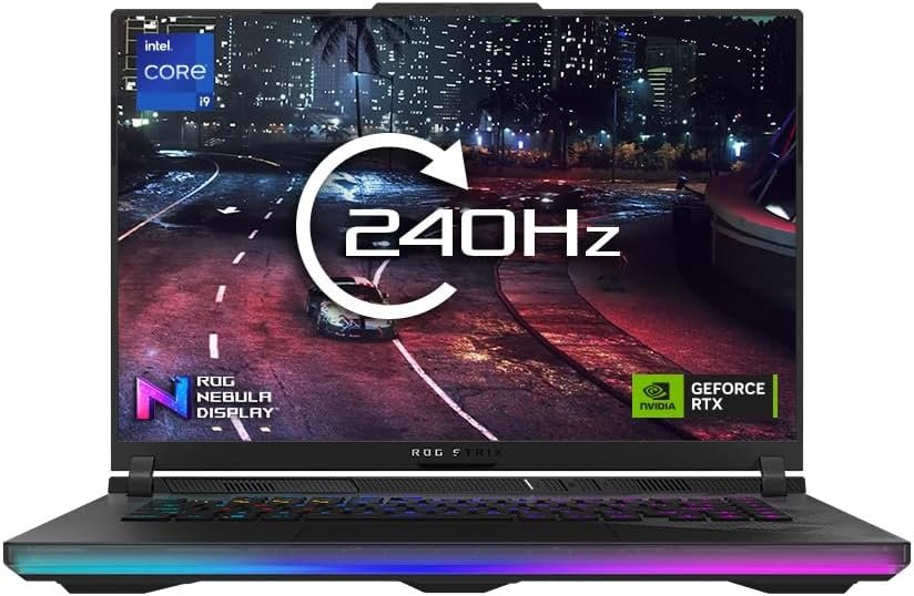 ASUS ROG Strix 16 G614JIR 16.0" WUXGA 165Hz Gaming Laptop (Intel i9-14900HX, NVIDIA GeForce RTX 4070 Laptop GPU, 16GB RAM, 1TB PCIe SSD, Windows 11 Home)