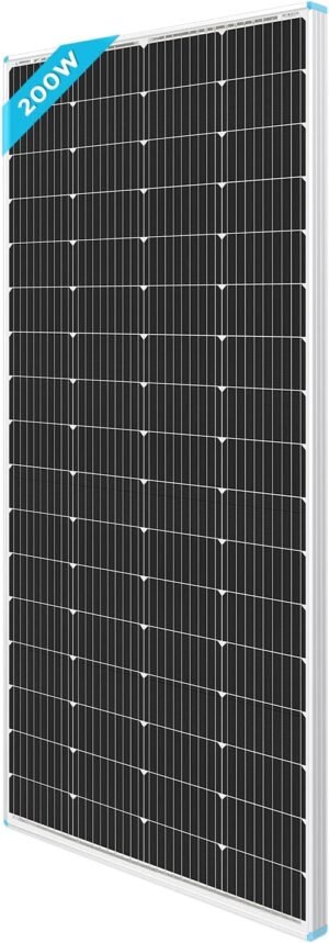 Renogy Solar Panel 200W, 12 V Monocrystalline Solar Panel PV Panel Off Grid Solar Power for Motorhome, Shed, Campervan Caravan and Boat Compact Design