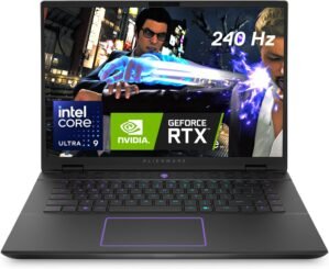 Alienware m16 R2 Gaming Laptop 16″ QHD+ (2560 x 1600) 240Hz Display, Intel Core Ultra 9 Processor 185H, NVIDIA GeForce RTX 4070 Graphics, 32GB RAM, 1TB SSD, Windows 11 Home, English Backlit Keyboard
