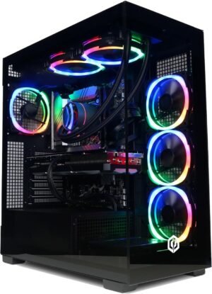 CyberPowerPC Luxe Gaming PC – Intel Core i9-11900KF, AMD Radeon RX 7900 GRE 16GB, 32GB RAM, 1TB NVMe SSD, 650W 80+ PSU, Wi-Fi, Liquid Cooling, Windows 11, Prism RGB