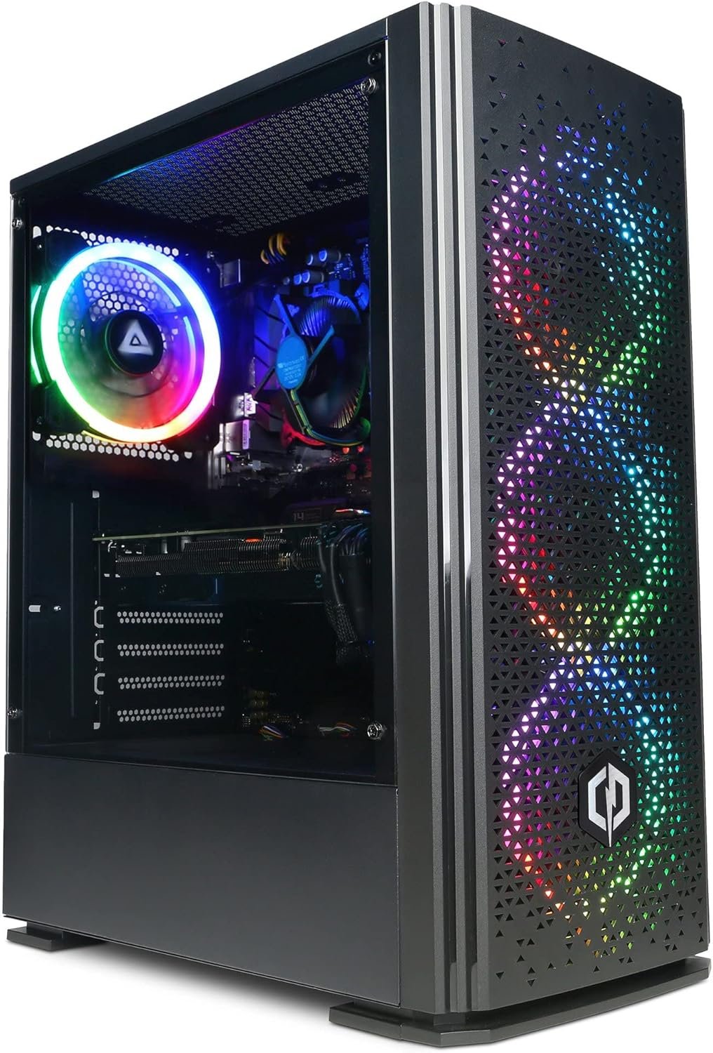 CyberpowerPC Wyvern Gaming PC - AMD Ryzen 5 4500, Nvidia RTX 4060 8GB, RAM 16GB, NVMe SSD 500GB, 650W 80+ PSU, WiFi, Windows 11, Blaze RGB
