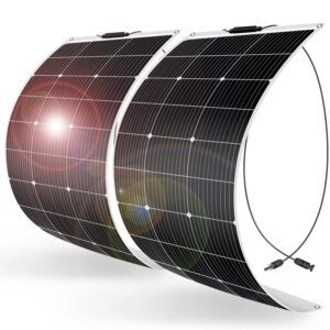 DOKIO 200W 12V Flexible Solar Panel (2pcs 100 Watt) Monocrystalline Ideal for RV, Boat, Caravan, Sheds, 12 Volt Battery Power Charging