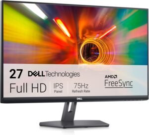 Dell S2721NX 27 Inch Full HD (1920×1080) Monitor, 75Hz, IPS, 4ms, AMD FreeSync, Ultrathin Bezel, 2x HDMI, 3 Year Warranty, Black