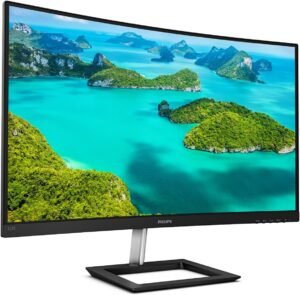 Philips 325E1C- 32 inch QHD Curved Monitor, 75Hz, 4ms, VA, AMD FreeSync, Flicker Free, Smart Image (2560 x 1440, 250 cd/m², HDMI 1.4/VGA/.DP 1.2)