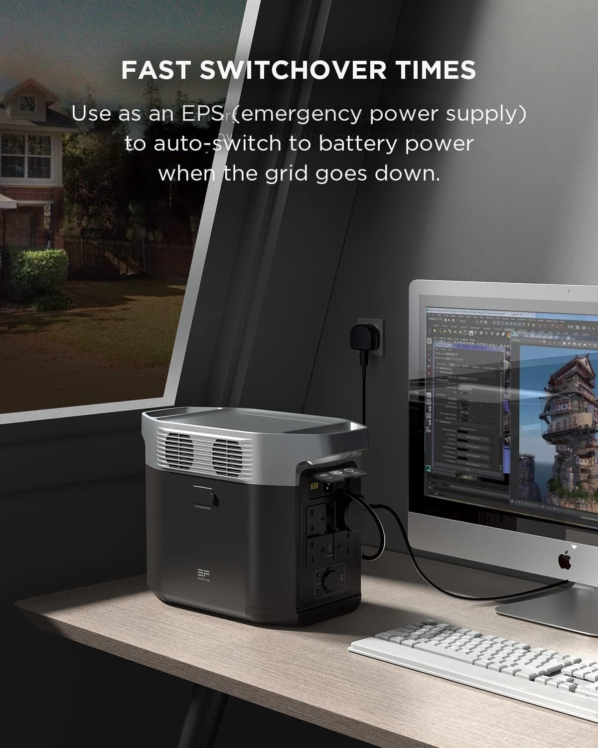 EF ECOFLOW EcoFlow DELTA 2 Portable Power Station with 1-3kWh Expandable Capacity, the product is unused, only part of the packaging is defective (Renewed) - Image 9