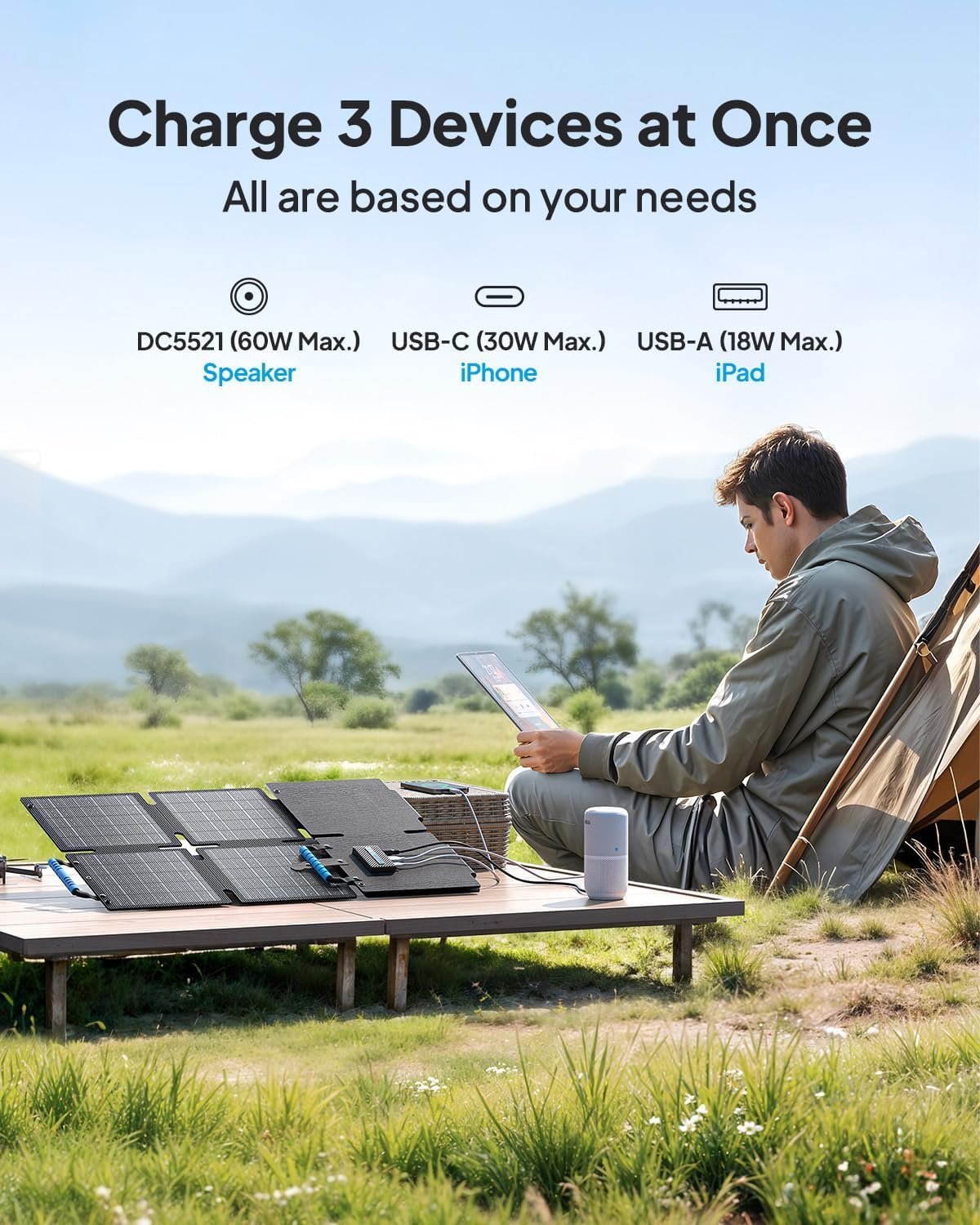 BLUETTI Solar Backpack Power Station Handsfree 2 with 60W Panel Included, 512Wh 700W LiFePO4 Generator with a 60L Backpack, All in One Solar Power System for Hiking, Photography, Travel - Image 7