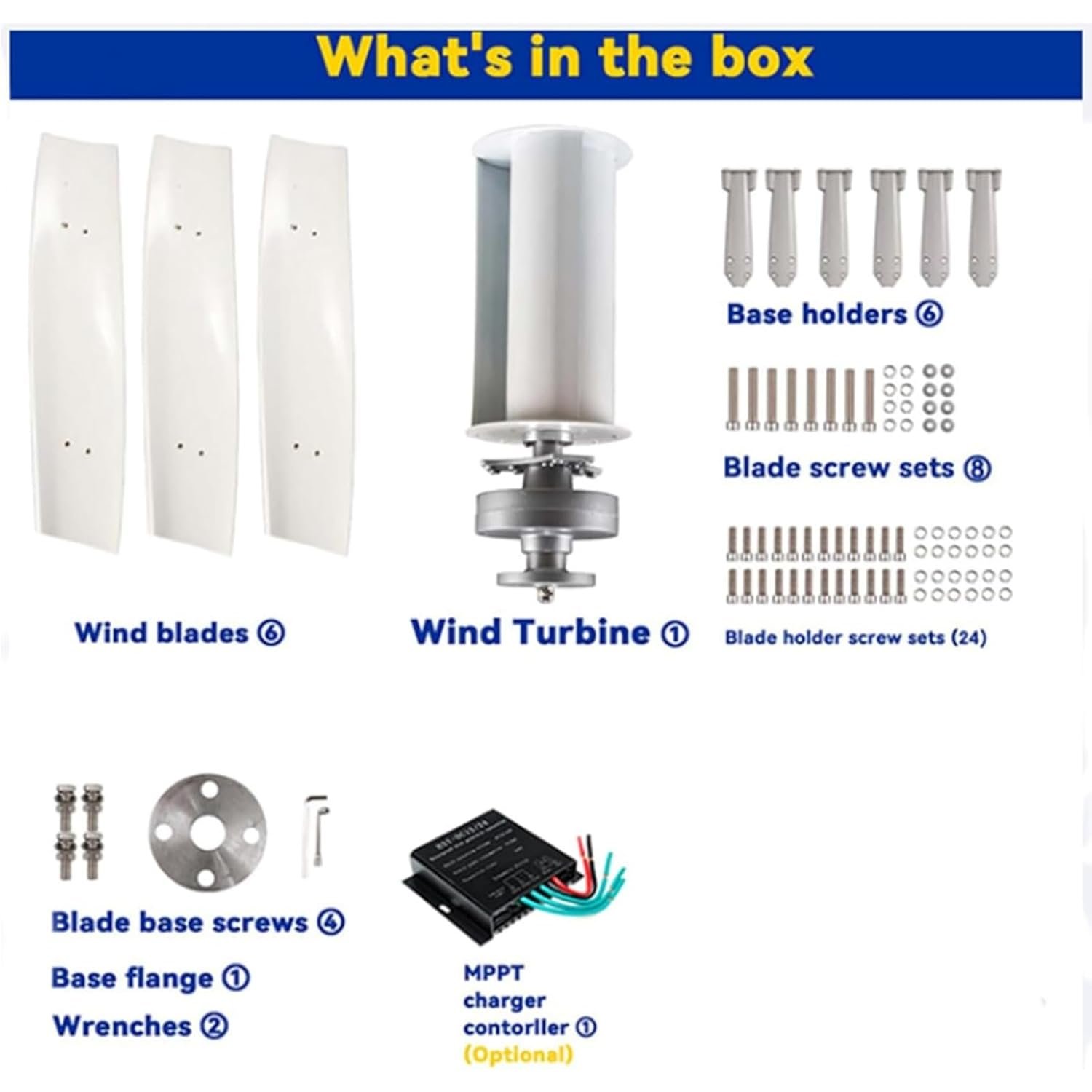 14000W Wind Turbine Generator Kit 24V 48V 220V Portable Wind Turbine Generator Kit with 3 Blade/Controller for Solar Wind Power Manufacturer Equipment - Image 2