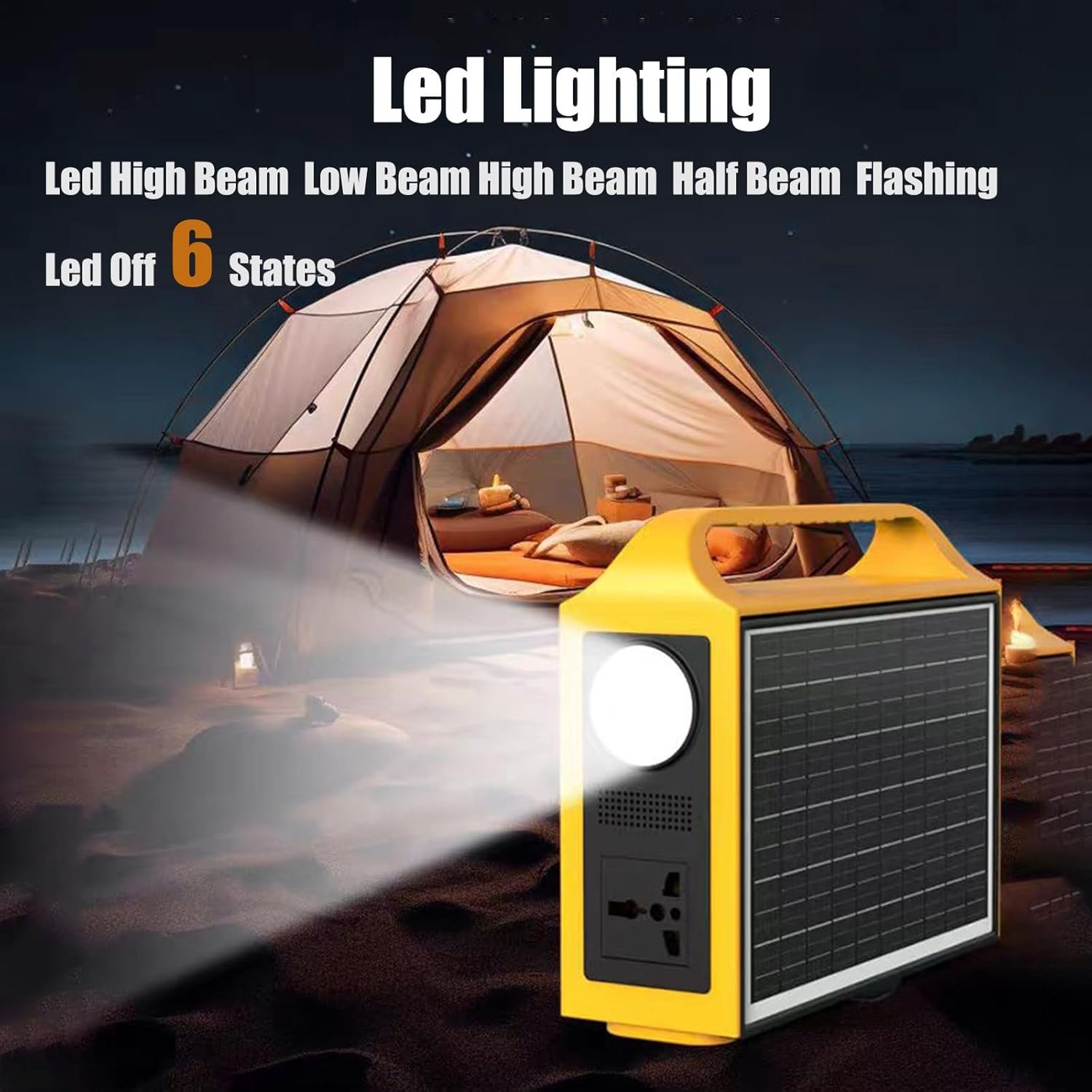 Portable Power Station Battery Solar Generator Backup with Solar Panels, 100w 76.8wh, Has Type-C USB Ac Dc Output, For Outdoors Camping Travel Hunting Blackout Hiking - Image 5