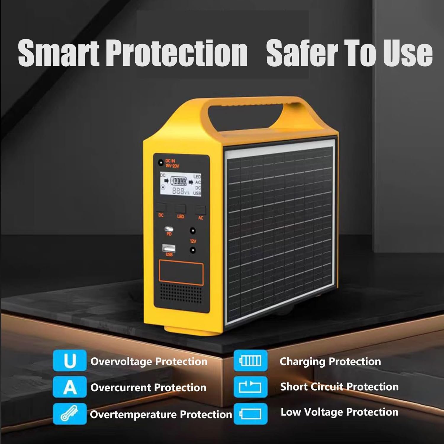 Portable Power Station Battery Solar Generator Backup with Solar Panels, 100w 76.8wh, Has Type-C USB Ac Dc Output, For Outdoors Camping Travel Hunting Blackout Hiking - Image 6