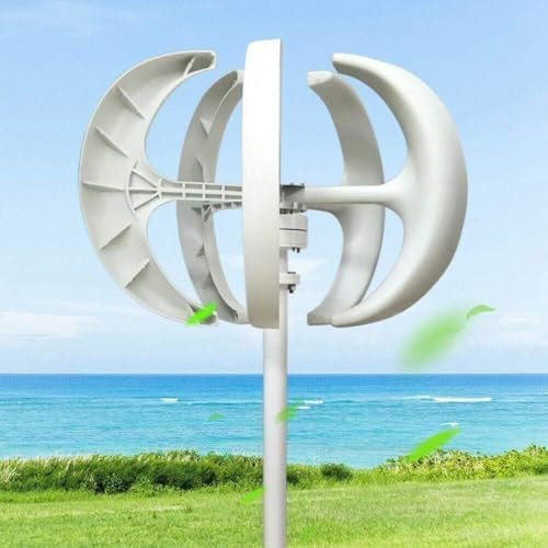 400W-1200W Vertical Wind Turbine Generator Kit, 5 Blades Wind Solar Hybrid System, Efficient 12V Motor for Home Use, High Performance Windmill with Controller and Lantern
