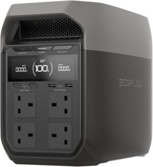 ECOFLOW DELTA 3 Portable Power Station, 1024Wh Solar Generator, LiFePO4 Battery, 0-70% Quick Charge in 30 Min, Expandable to 5kWh, Backup Power with UPS for Home, Camping & RV