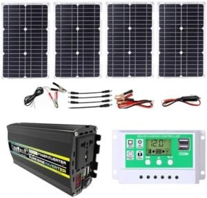 Complete 4000W Solar Inverter Kit with 50A Controller & 100W Panel – Off-Grid Home Power System, Solar Generator for Outdoor & Indoor Use (12V-220V)