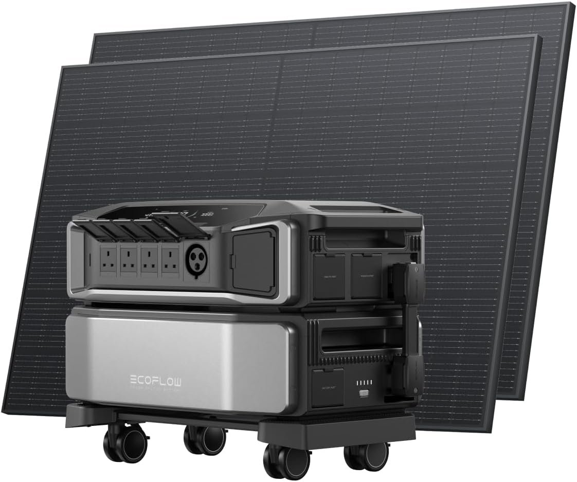 EF ECOFLOW DELTA Pro Ultra Portable Power Station with 400W Rigid Solar Panels × 2, LFP Battery Solution Expands to 30kWh, App Monitoring, Solar Generator for Home Use, Emergency & RVs
