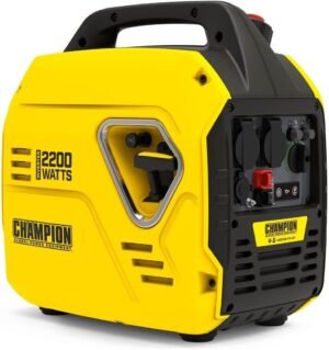 Champion Power Equipment 92001i 2200 Watt Petrol Portable Inverter Generator – 240V, 79cc Engine, 4.0L – The Mighty Atom – Super Lightweight, True Sine Wave, EZ Start, Ultra Quiet