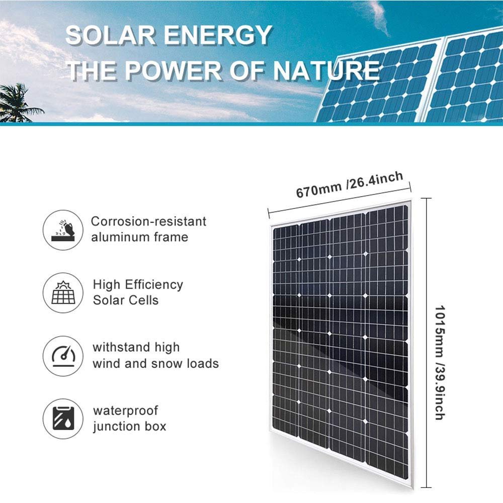 AUECOOR 1600W Solar Panel Wind Turbine Generator Kit: 10 pcs 120W Mono Solar Panel+ 400W Wind Turbine+ MPPT solar controller + wind controller+3000W Power inverter for 12V/24V Battery - Image 2
