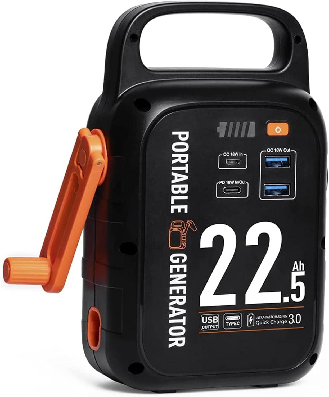 Uninterrupted Power Anytime, Anywhere for Home Emergencies - 22500mAh Portable Generator Hand Crank Solar Charger Power Bank for Phone Laptop - Reliable and Convenient Power Source