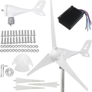 ZHOZHUT Wind Turbine Generator 100W / 200W / 300W Wind Turbine Generator Power Kit With Controller And 3 Nylon Fiber Blades, 12V / 24V Home Wind Turbines Generator For Camping, RV, Boats,200W,24V