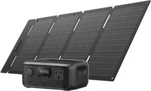 ECOFLOW RIVER 3 Portable Power Station with 45W solar panel, 245Wh LFP battery, up to 600W output, GaN efficiency doubles runtime,