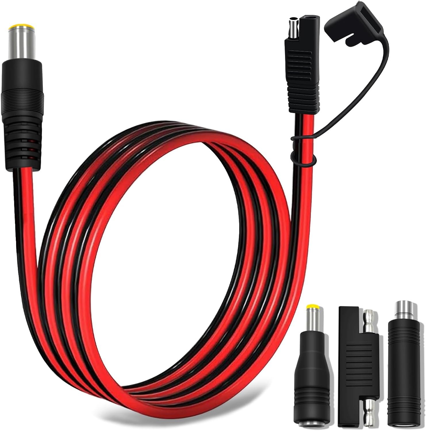 COMeap SAE to DC8mm Male Adapter for Jackery Solar Panel, with Polarity Reverse Adapter and DC7909 to DC5525/DC8020 Converter for Explorer/GZ Portable Power Station Solar Generator 14AWG 6FT(1.8M)