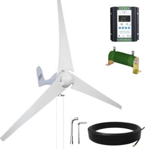 ECO-WORTHY 400W 12V/24V Wind Turbine Generator Power Kit with 40A PWM Hybrid Wind Solar Charge Controller for Marine/Household/Hybrid Solar Wind Power System¡­