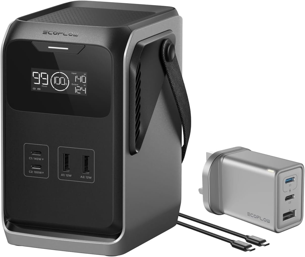 ECOFLOW Trail 200 DC Portable Power Station, 192Wh Ultra-light LFP Battery Bank with Handle, 220W Solar Generator, Fast Charge, 4 Output Port, Drop-Proof, 0 Noise for Outdoor Camping/Travel/Emergency