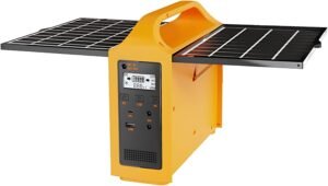 Portable Power Station Battery Solar Generator Backup with Solar Panels, 100w 76.8wh, Has Type-C USB Ac Dc Output, For Outdoors Camping Travel Hunting Blackout Hiking