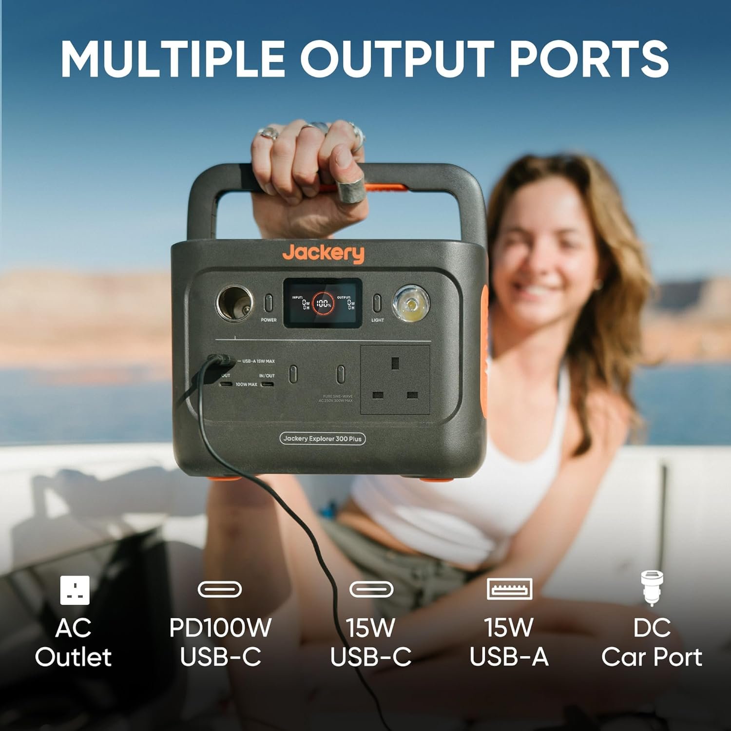 Jackery Solar Generator 300 Plus 40W Mini, 288Wh Portable power station with 40W Book-sized Solar Panel, LiFePO4 Battery 300W Output for Outdoors RV Camping Emergencies - Image 5