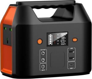 SinKeu Portable Power Station,27000mAh/99Wh Solar Generator with 230V/150W AC Outlet for Camping Emergency Outdoor Adventure Picnic Fishing Travel Party RV Trip(Solar Panel Not Included)