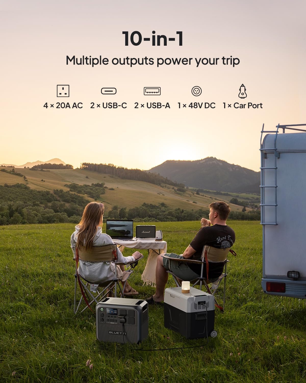 BLUETTI Portable Power Station AC200L, 2048Wh LiFePO4 Battery Backup, Expandable to 8192Wh w/ 4 2400W AC Outlets (3600W Power Lifting), Solar Generator for Camping, Home Use, Emergency - Image 3