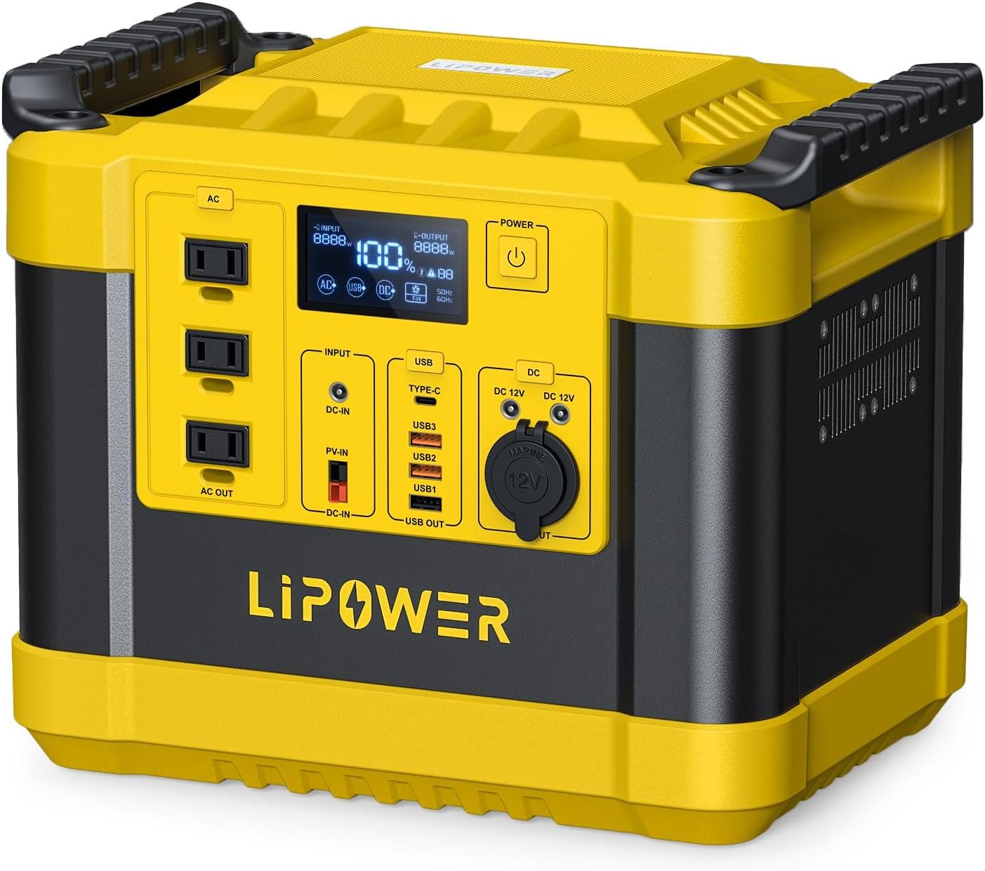 LIPOWER Portable Power Station, 1200 W Solar Generator LiFePO4 Battery MARS-1000 PRO 1120 Wh with AC Outlets Emergency Power for Camping, RV, Outdoor
