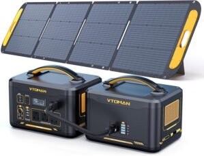 VTOMAN 3096Wh Portable Power Station Bundle with Extra Battery & 200W Solar Panel Included – Up to 4400W Solar Power Generator for Home Backup, Off-grid, Road Trip, RV, Camping