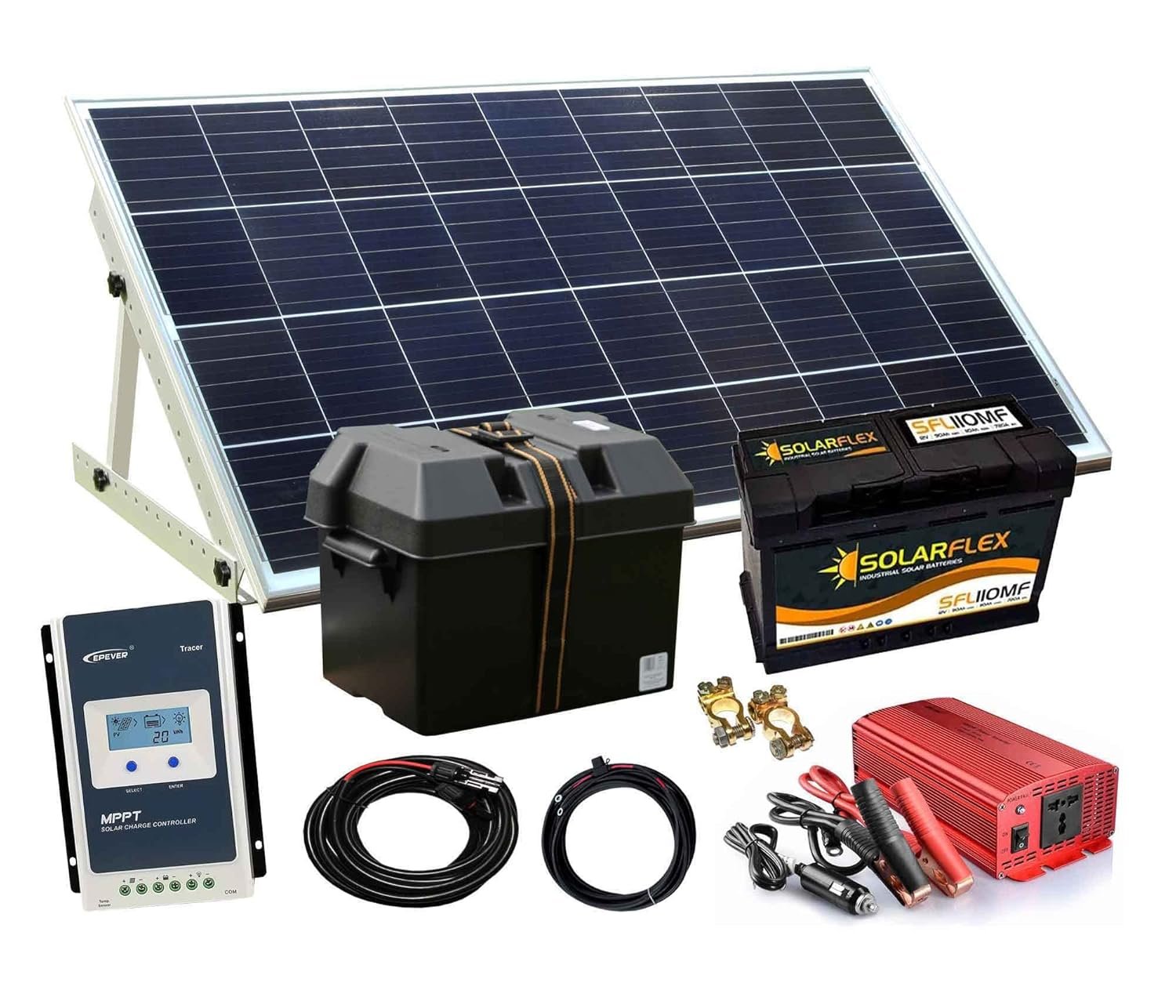 LOWENERGIE Solar Panel Electricity Generator Kit Charge Controller Battery Inverter (150/1000w, MPPT CONTROLLER)