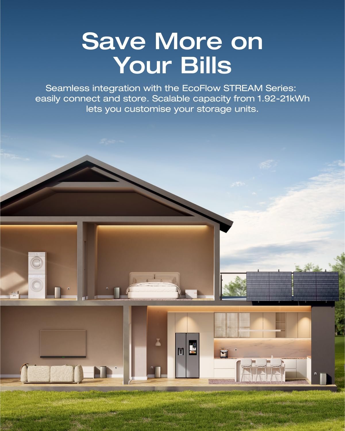 ECOFLOW STREAM Balcony Solar System, 800W Micro Inverter, 2 × 400W PV Solar Panels, Smart Grid-Feed Inverter with Wi-Fi & App Control for Balcony, Garden, Roof & Vertical Walls - Image 7