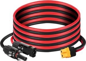 12AWG Solar to XT60i Charging Cable, 3 Meter Solar Plug to XT60 Socket, Solar Panel Connector to XT60 Adapter Cable for RV Portable Power Station Solar Generator Lipo Battery, Female Male Connector