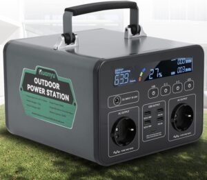 Huanyu Power Station 500W Outdoor Generator 500Wh Camping Power Bank Supporting Quick Charge with 8 AC/DC/USB Outputs Solar Power Generator with LED Lamp for Camping, Road Trip and Home