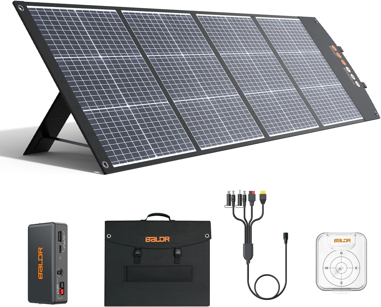 BALDR Solar Panels 200W Monocrystalline Portable Folding Solar Charger for Solar Generators and Portable Power Stations,Solar Panel Kit for Camping, Off Grid Living