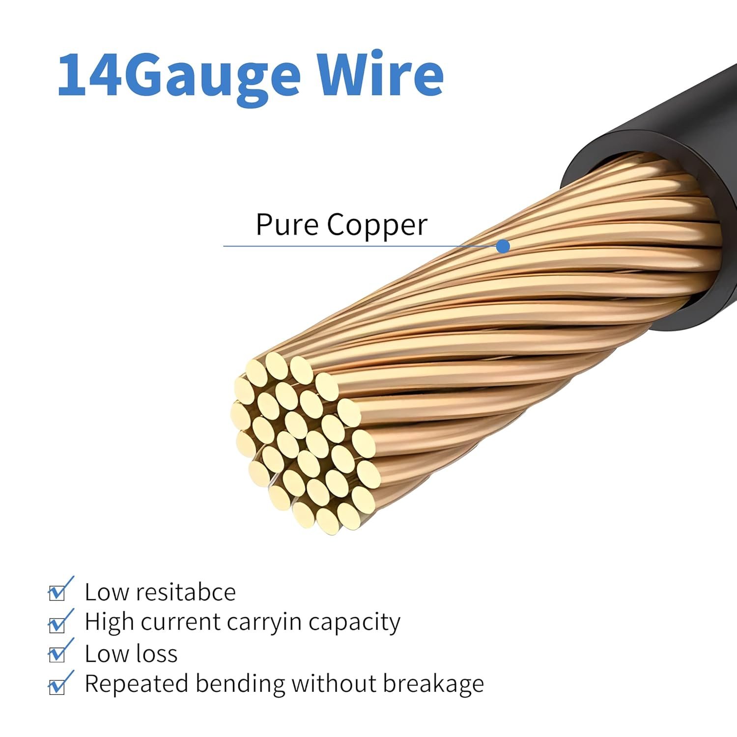 YACSEJAO SAE to DC 8mm Cable 14AWG 30cm DC 8mm Male to SAE Connector Adapter for RV & Solar Generator Portable Solar Panel - Image 2