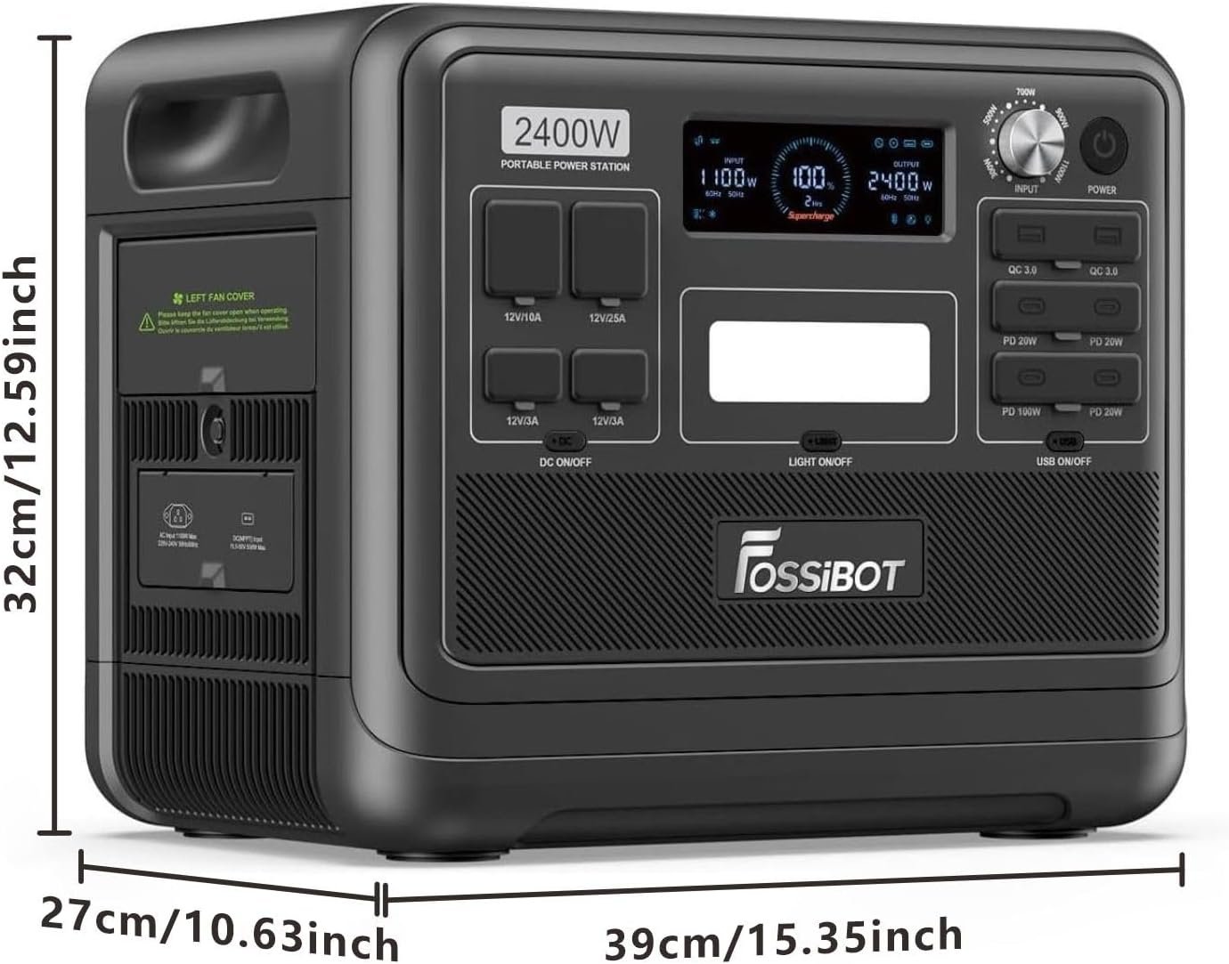 FOSSiBOT Tragbare Power Station F2400 With 200W solar panel, 2048Wh LiFePO4 solar-generator with 3 x 230V AC Output 2400W (4800W Peak), Applicable to RV/Camping/Home - Image 2