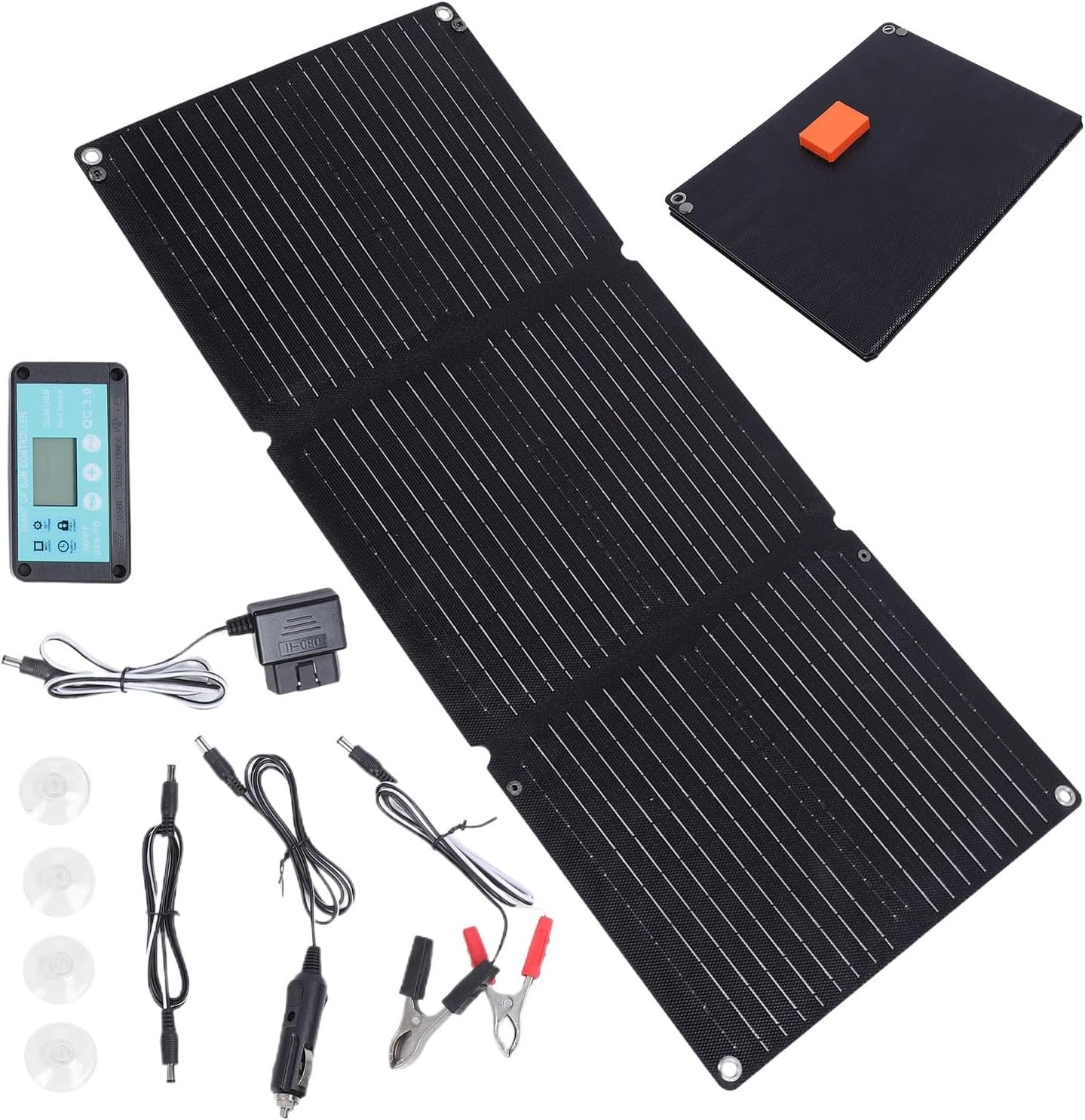 Solar Car Battery Charger,200w Solar Panel Charger, Battery Generator | 12-24v Automatic Foldable Waterproof Flexible Maintainer for Outdoor, Truck, Boat, Travel