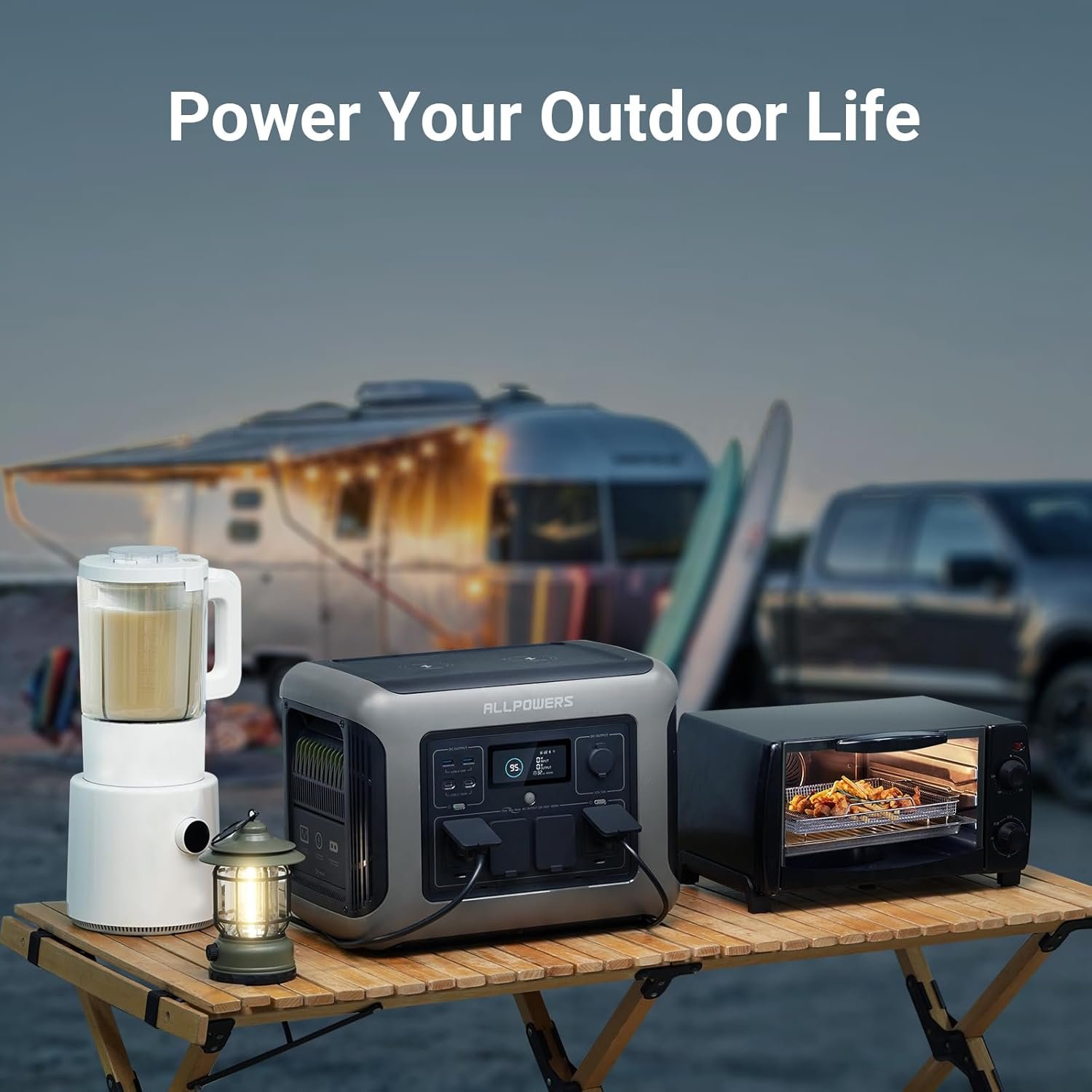 ALLPOWERS R1500 Portable Power Station, 1152Wh LiFePO4 Battery Backup w/ 4 1800W (3000W peak) AC Outlets, 0-80% in 40 Min, 43dB UPS Solar Generator for Camping, Power Outage, RV, Home Use, Travel - Image 9