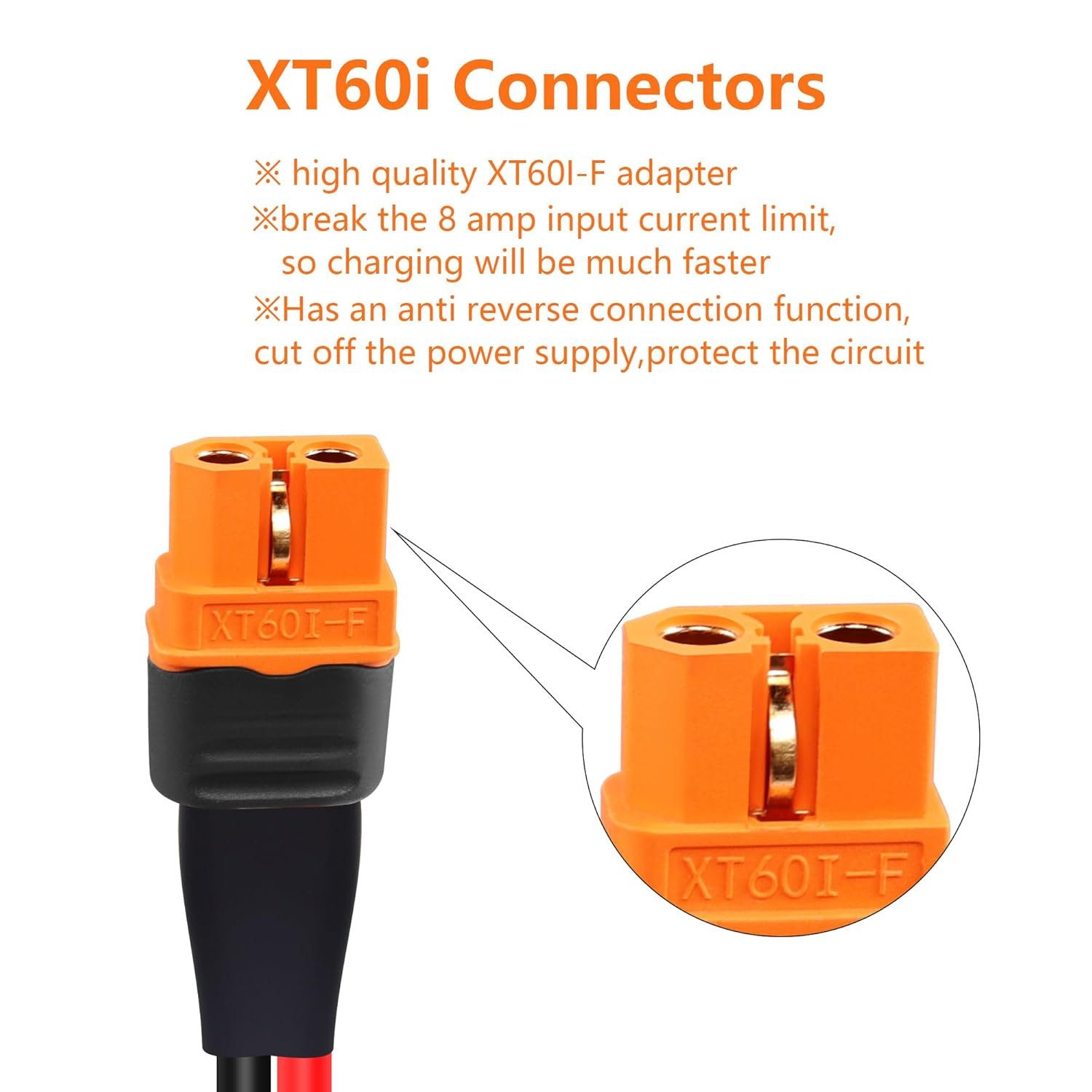 GELRHONR Solar Connector to XT60i Cable, 12AWG Solar to XT60i-F Extension Adapter Cable for Solar Panel RV Portable Power Station Solar Generator (1.5M/4.9Ft) - Image 2