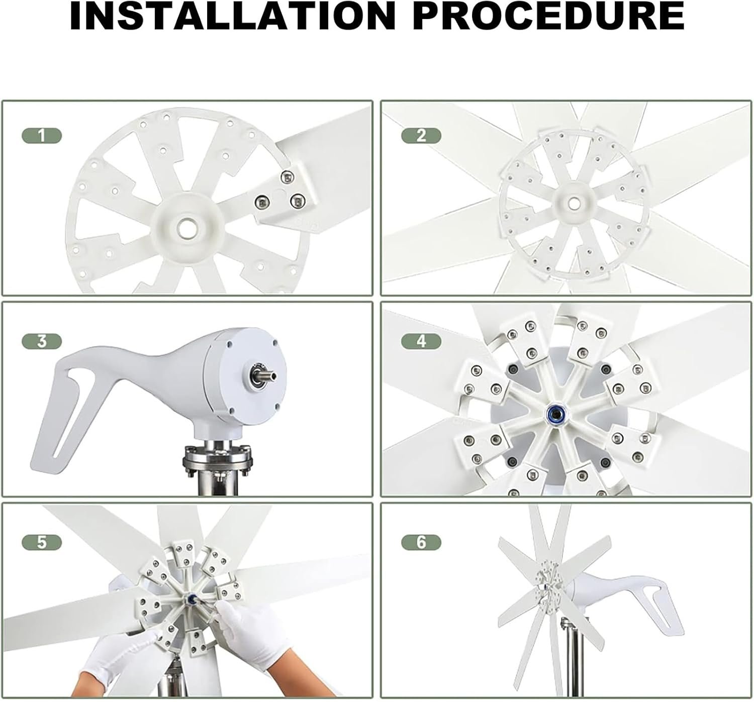 XEEAOFE Wind Turbine Generator 3000W - Small Windmill for Homes, 12V Hybrid Solar Wind Power Kit - Image 8