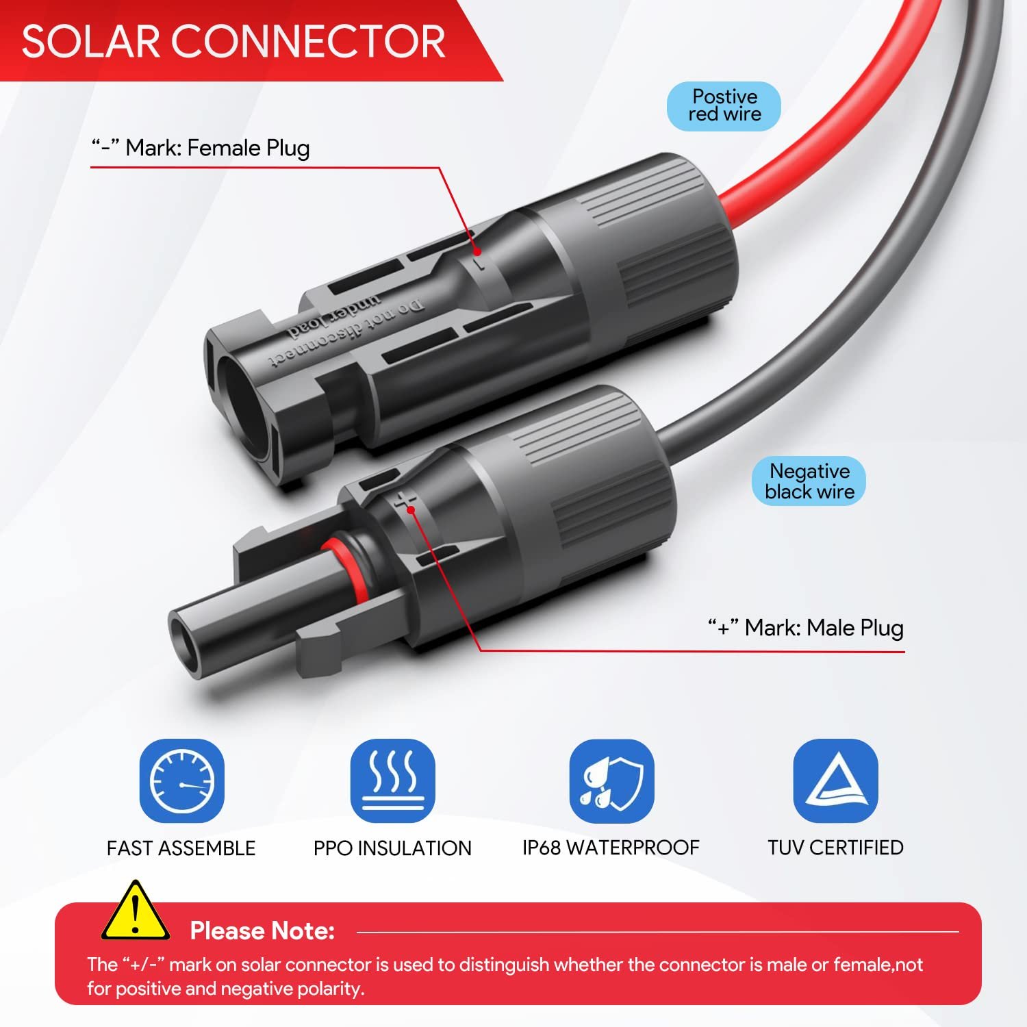 HKY Solar Panels Extension Cable Female Male Connector to XT60 Power Cable 11FT 3.5M Solar Connector for Bluetti ECOFLOW Delta River Portable Power Station Generators Lipo Battery XT60 Charging Plug - Image 6