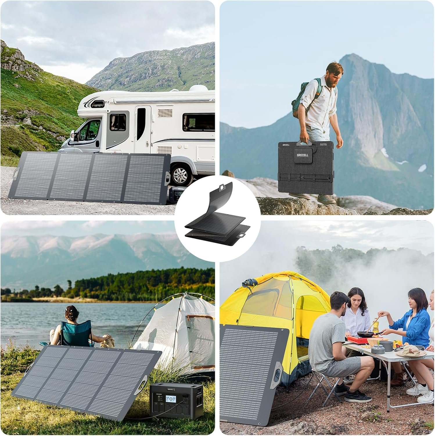 GRECELL 350W Portable Solar Panel for Power Station Generator, Foldable Solar Panel, 37.4V High-Efficiency Solar Charger 350W Power Backup with XT60/Anderson Output for Outdoor Van Camper Off-Grid - Image 8