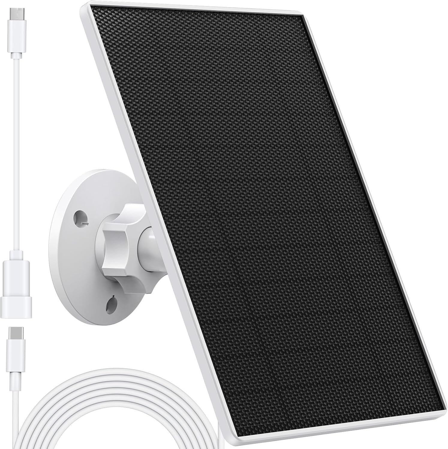 Solar Panel Charger Compatible with Eufycam 3/3C/2C/2C Pro/E40/E20/2/2 Pro/E/L20/L40/Solo/SoloCam Spotlight, 5W Solar Panel for Eufy Camera, Micro USB & USB-C Port, 9.8ft Cable, P65 Waterproof