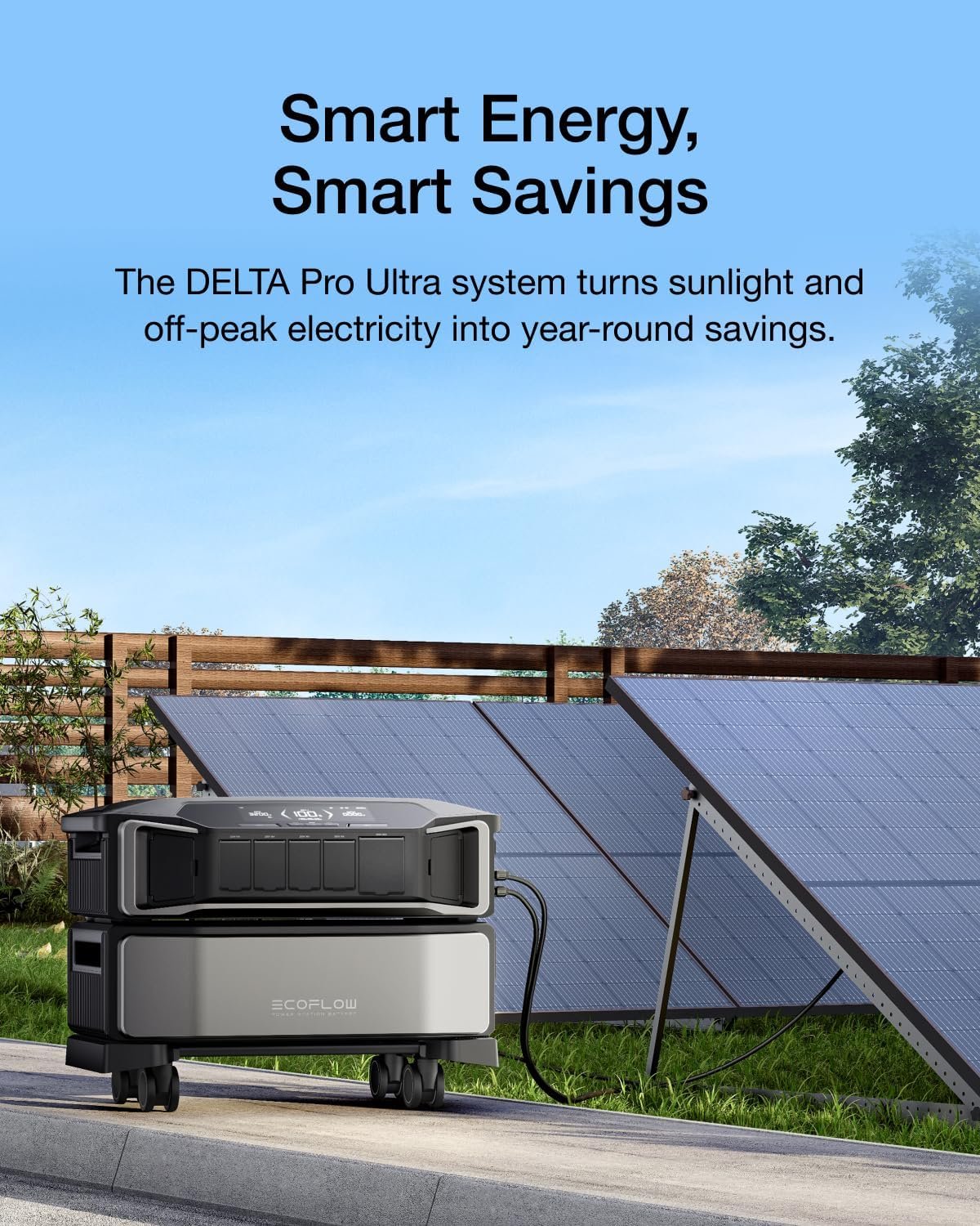 EF ECOFLOW DELTA Pro Ultra Portable Power Station with 400W Rigid Solar Panels × 2, LFP Battery Solution Expands to 30kWh, App Monitoring, Solar Generator for Home Use, Emergency & RVs - Image 2