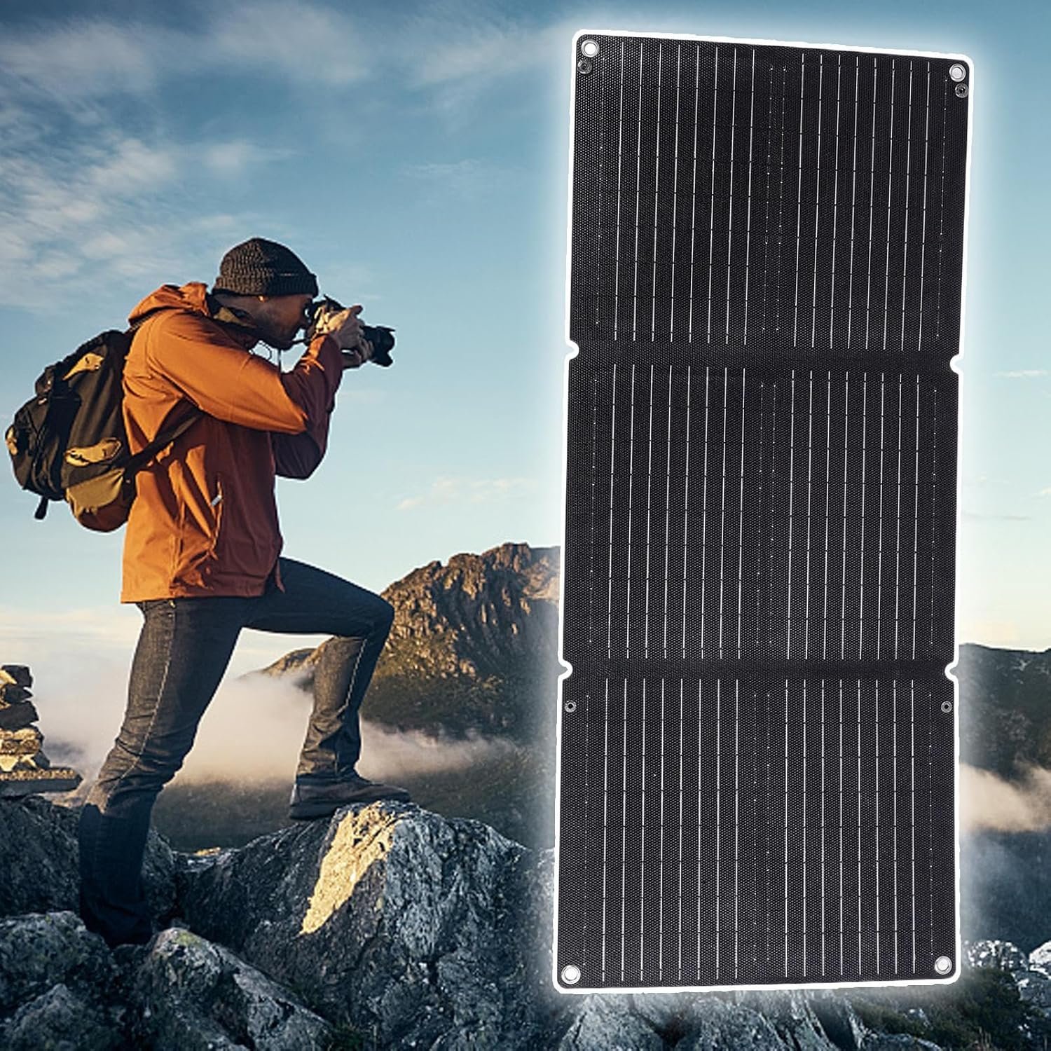 Solar Car Battery Charger,200w Solar Panel Charger, Battery Generator | 12-24v Automatic Foldable Waterproof Flexible Maintainer for Outdoor, Truck, Boat, Travel - Image 3