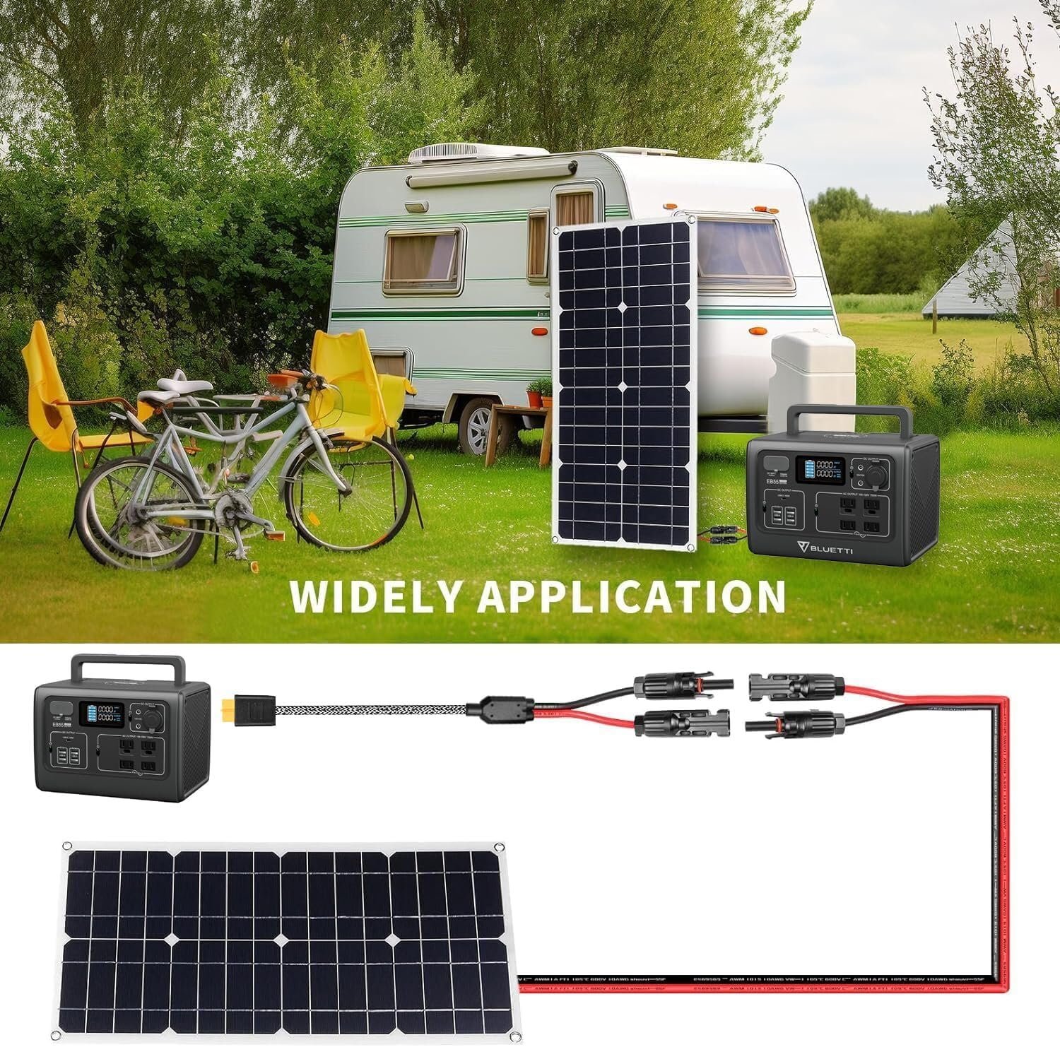 HKY Solar Panels Extension Cable Female Male Connector to XT60 Power Cable 11FT 3.5M Solar Connector for Bluetti ECOFLOW Delta River Portable Power Station Generators Lipo Battery XT60 Charging Plug - Image 8
