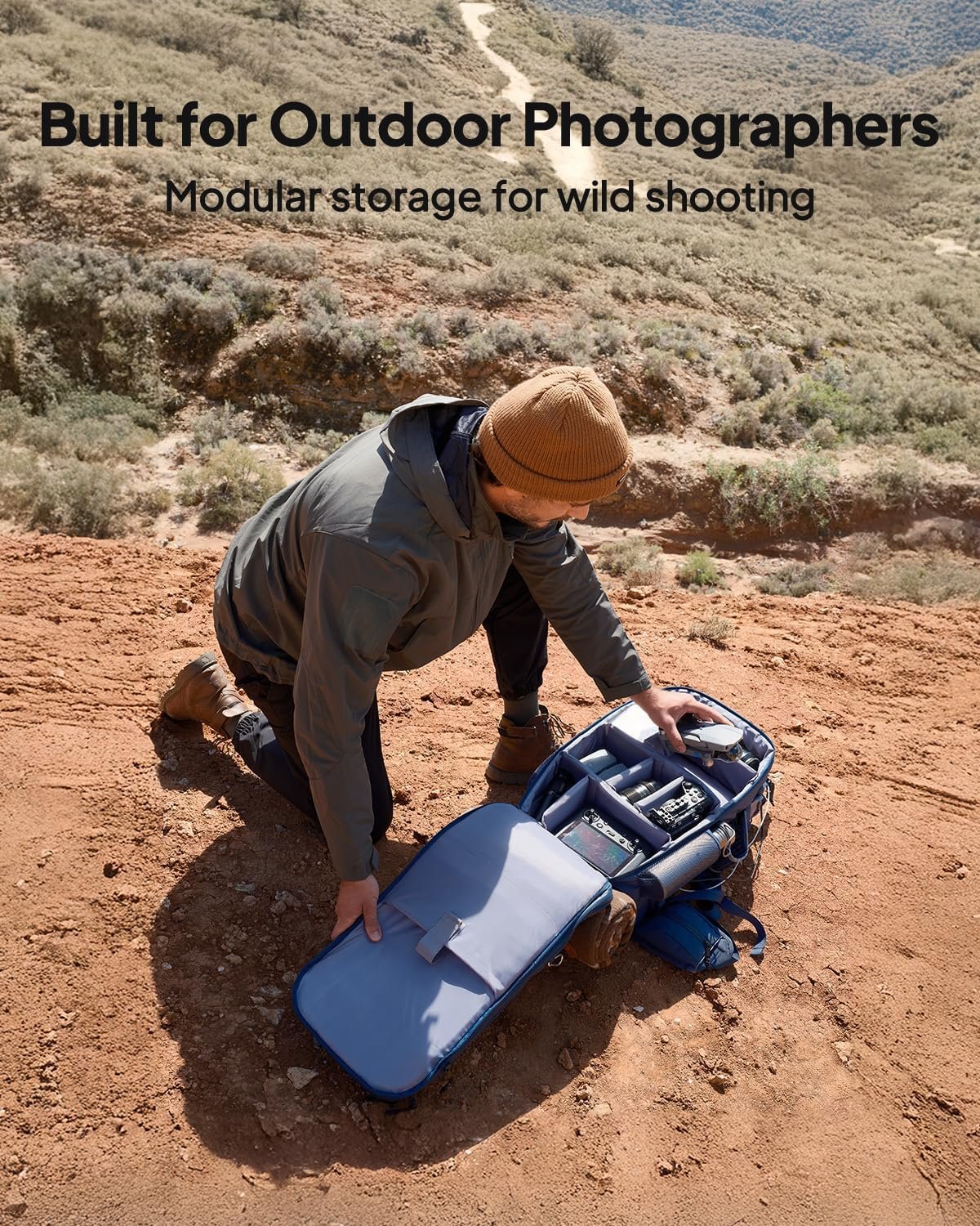 BLUETTI Solar Backpack Power Station Handsfree 2 with 60W Panel Included, 512Wh 700W LiFePO4 Generator with a 60L Backpack, All in One Solar Power System for Hiking, Photography, Travel - Image 5